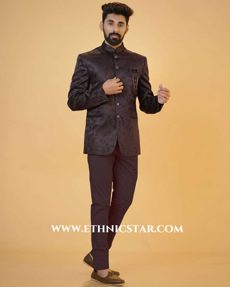 Wine Color Jodhpuri In Imported Fabric