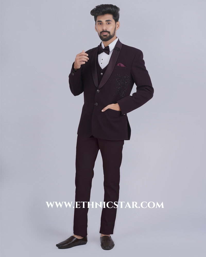Reception Wear Wine Imported Coat Suit