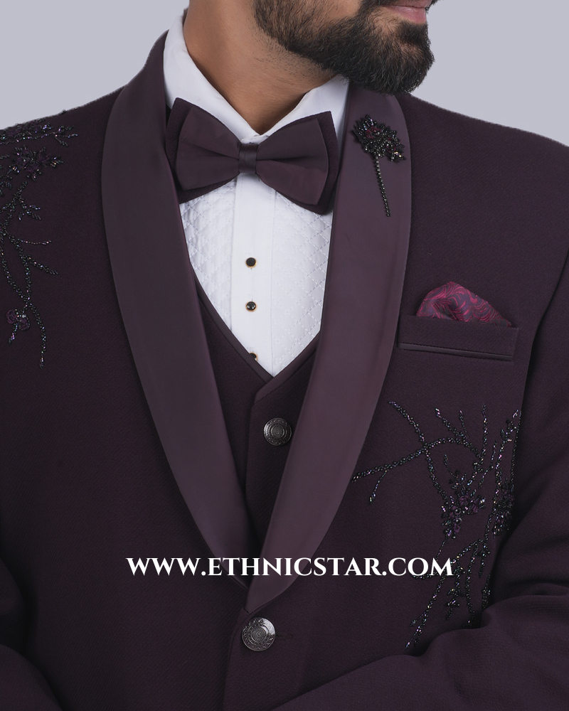 Reception Wear Wine Imported Coat Suit