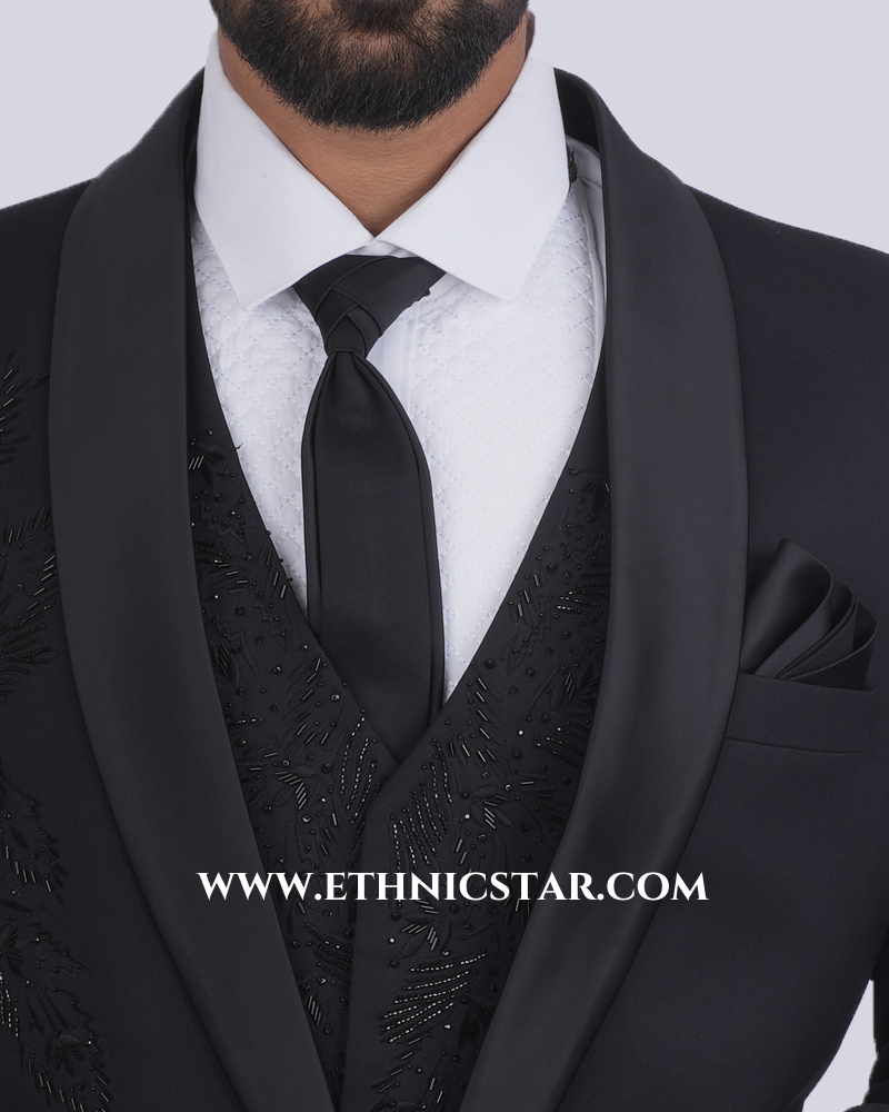 Imported Plain Black Color Coat Suit For Party