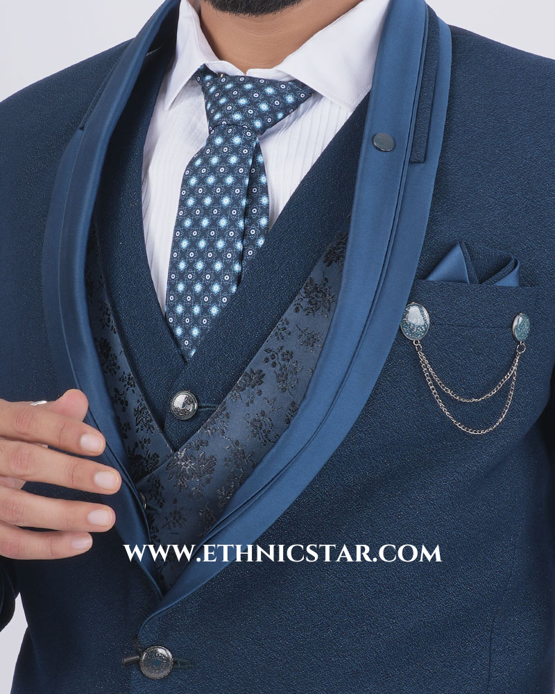 Reception Wear Peacock Green Imported Coat Suit
