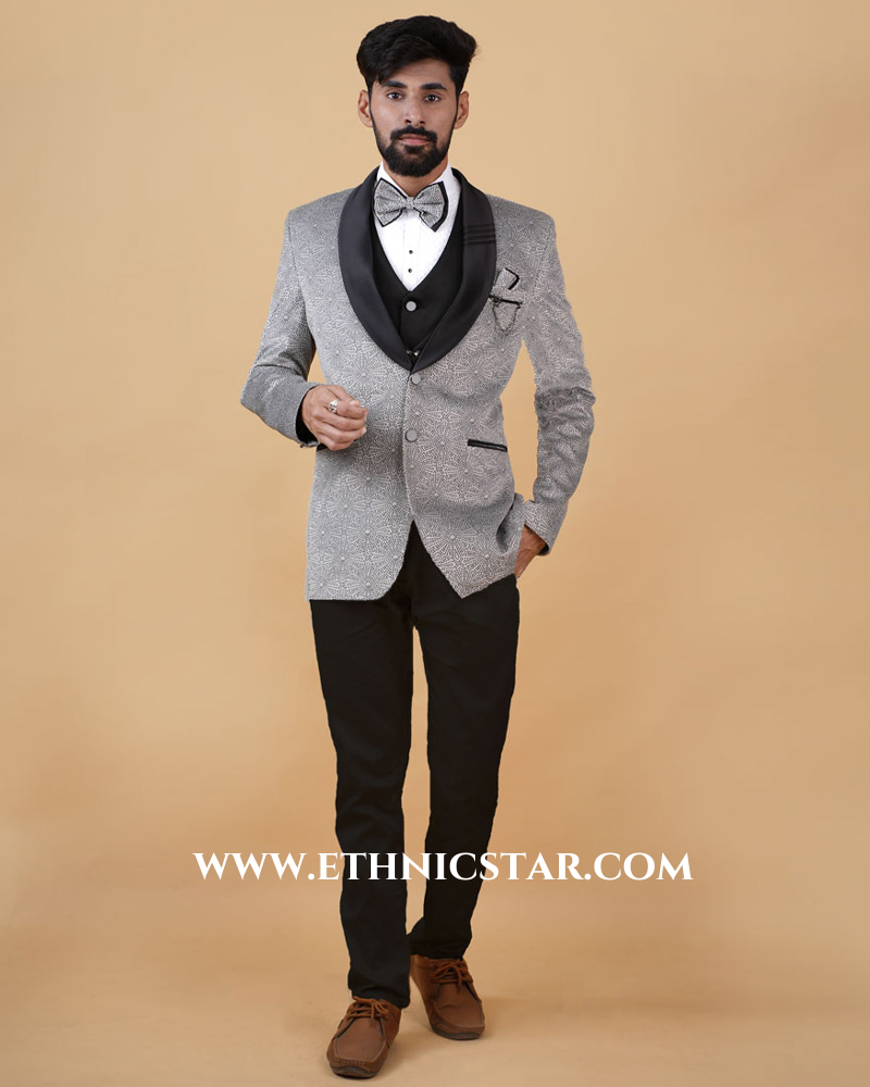 Grey Wedding Imported Fabric Suit