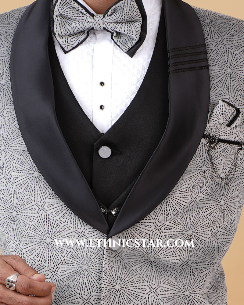 Grey Wedding Imported Fabric Suit