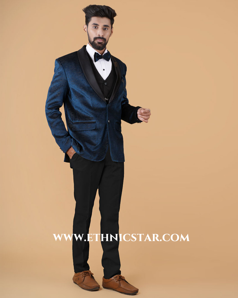 Wedding Wear Imported Fabric Suit In Rama Blue