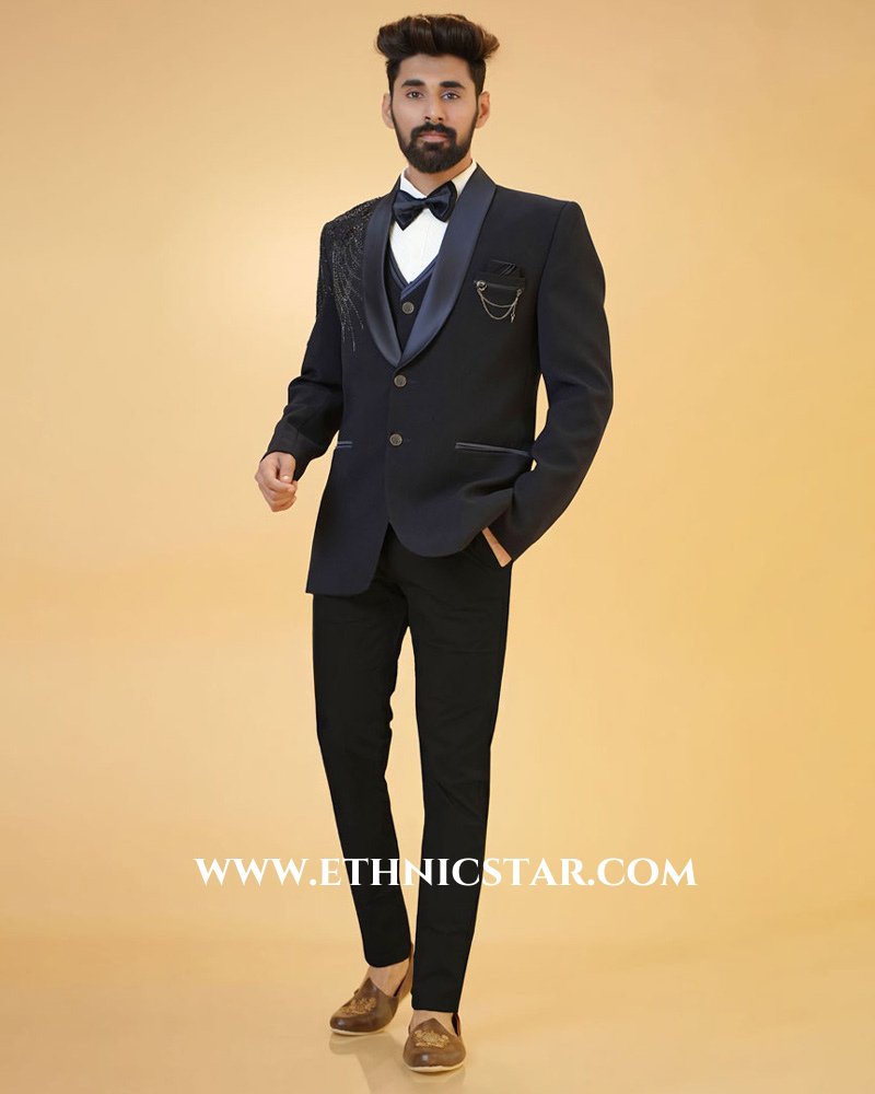 Designer Cutdana Embroidered Imported Suit In Blue