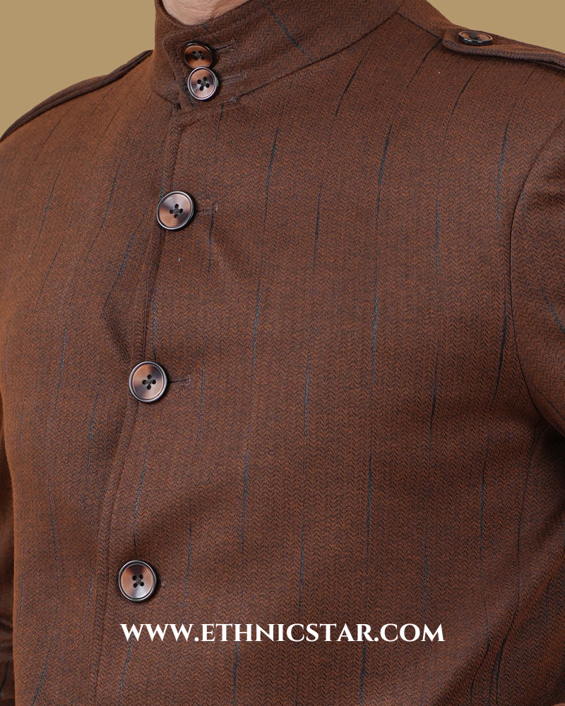 Brown Imported Fabric Blazer For Party