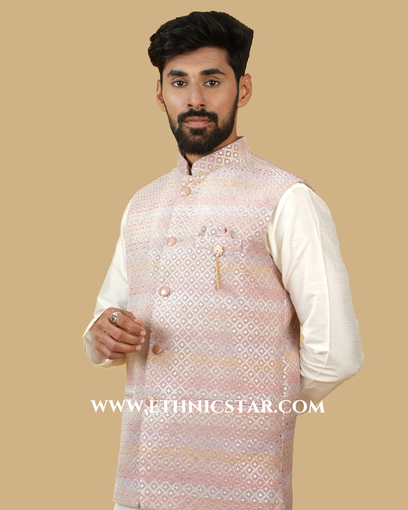 Sequins Work Readymade Nehru Jacket