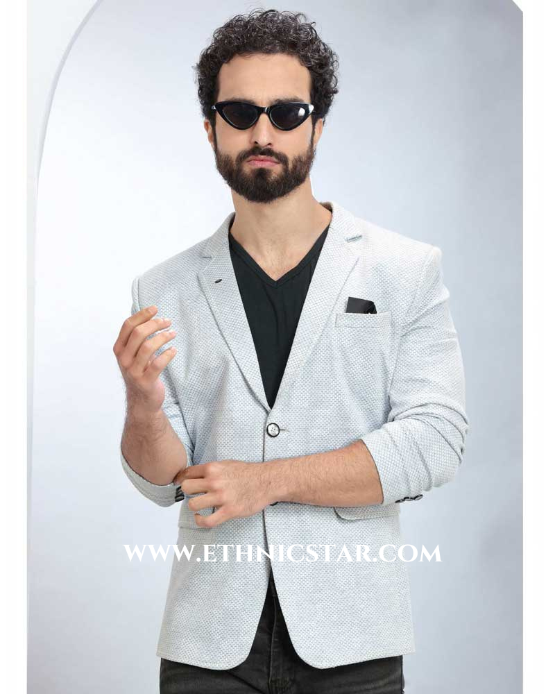 Imported Fabric Off White Blazer For Men