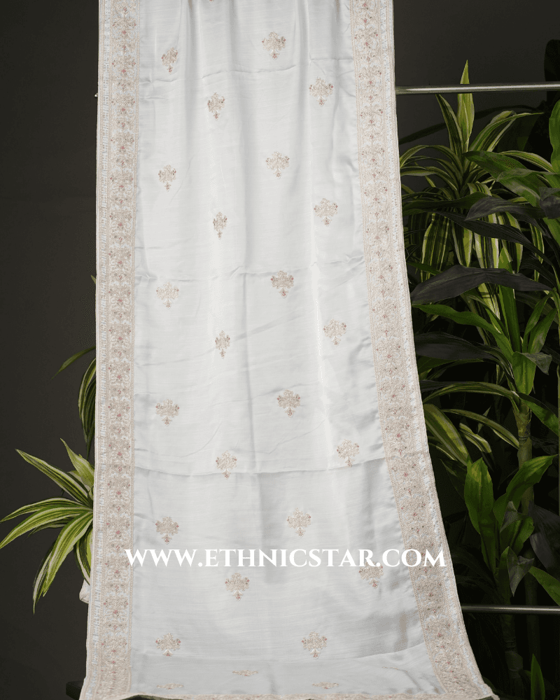 Thread Work Malai Silk Dupatta