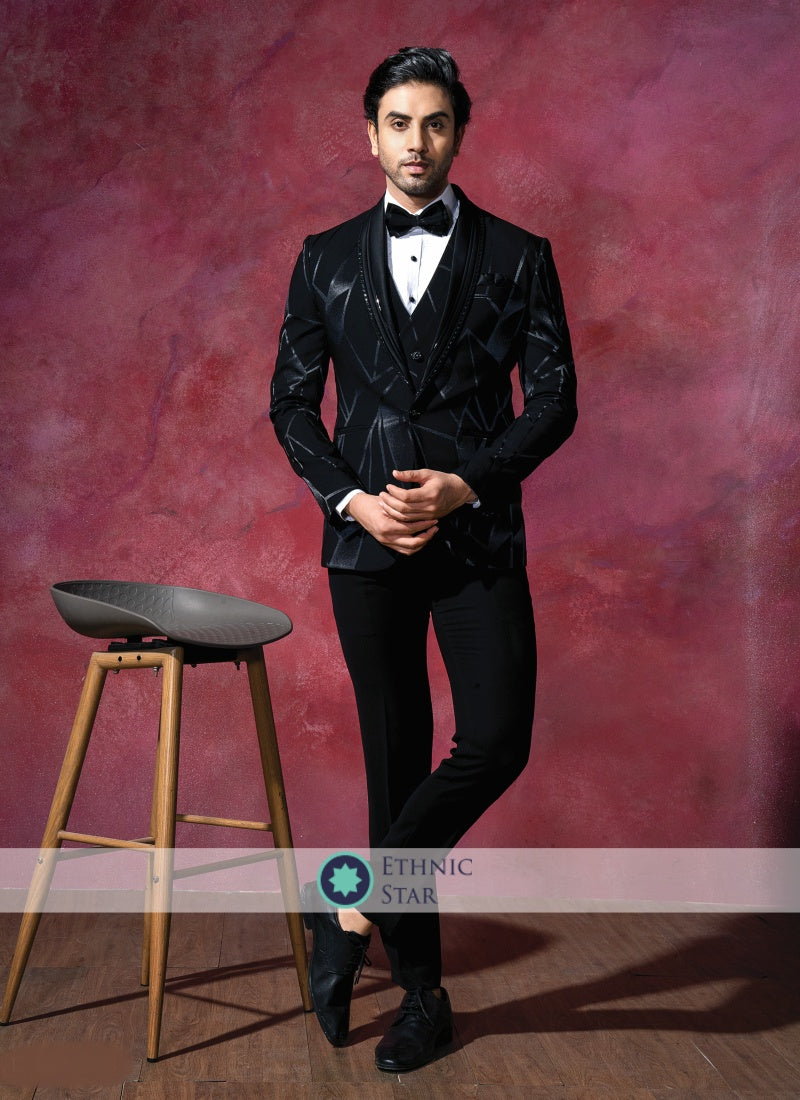 Black Imported Fabric Suit For Men