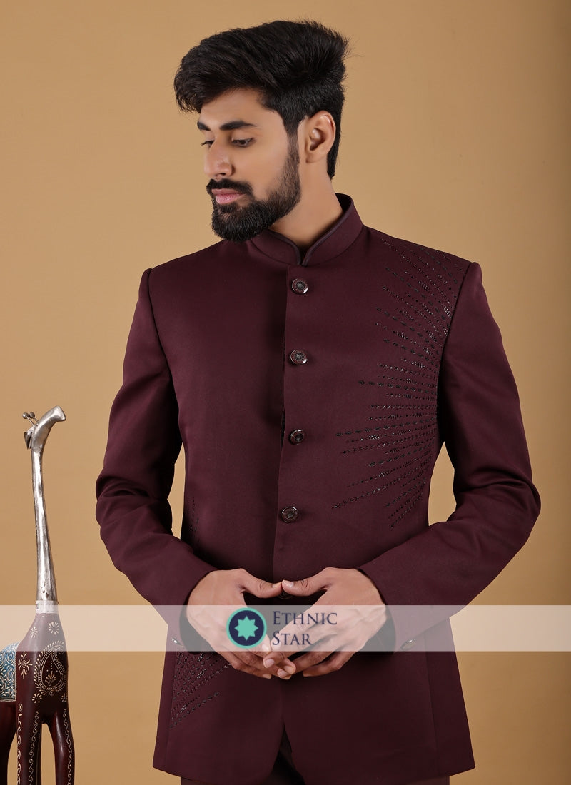 Fancy Wine Imported Jodhpuri Suit – Ethnic Star