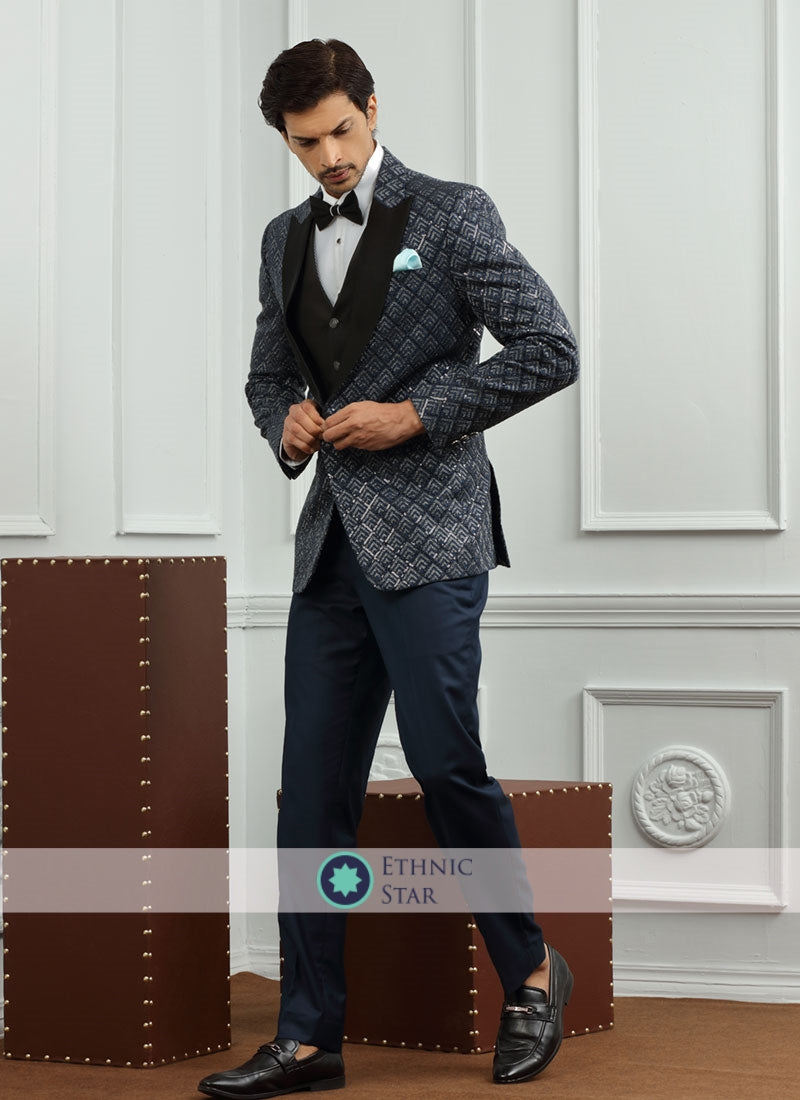 Wedding Wear Blue Suit For Men