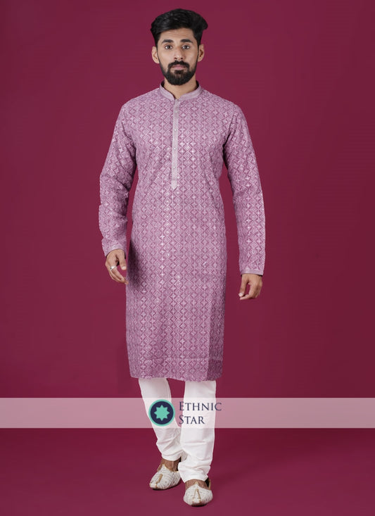 Georgette Readymade Kurta In Purple