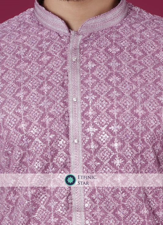 Georgette Readymade Kurta In Purple