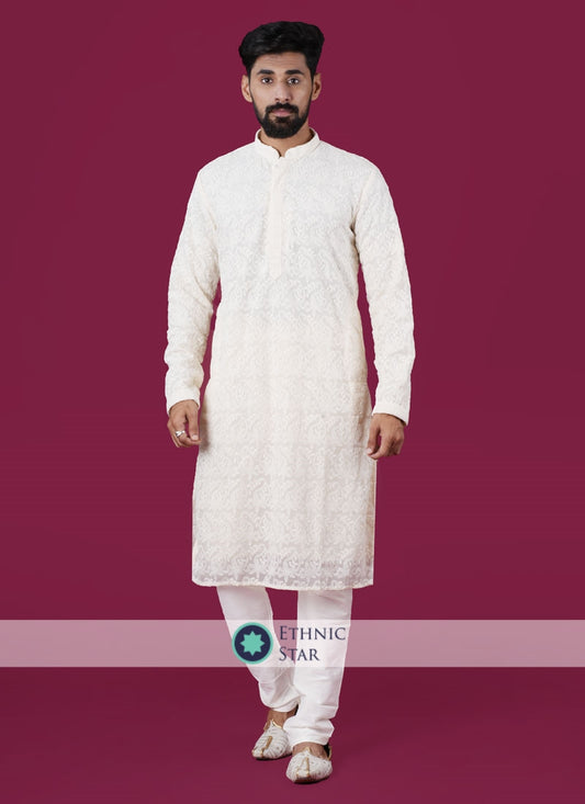 Readymade Peach Color Kurta Pajama For Men