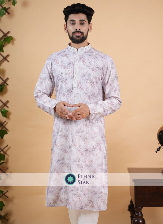 Festive Wear Fancy Printed Kurta Pajama In Silk