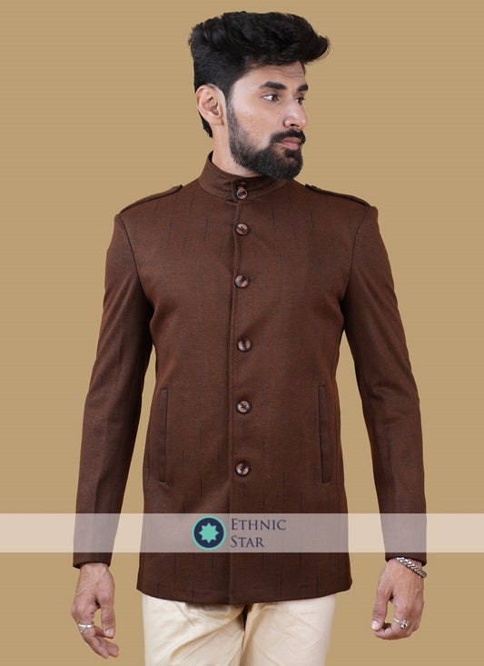 Brown Imported Fabric Blazer For Party