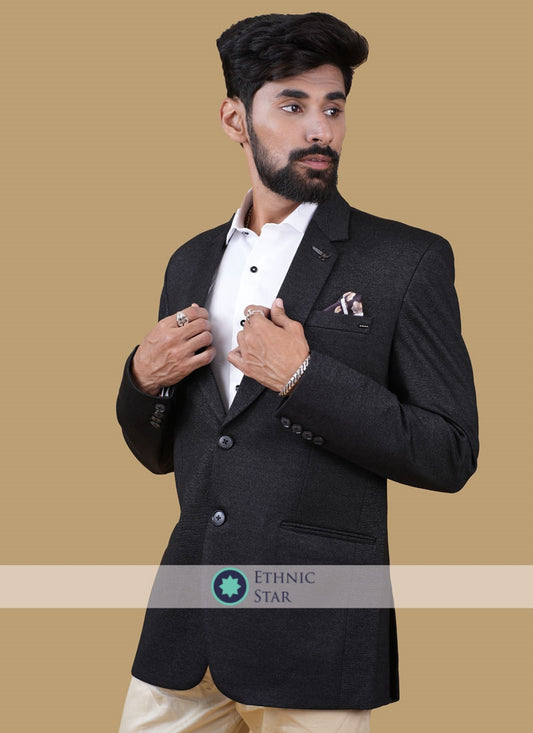 Black Readymade Blazer In Imported Fabric