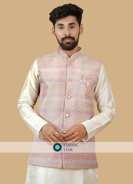 Sequins Work Readymade Nehru Jacket