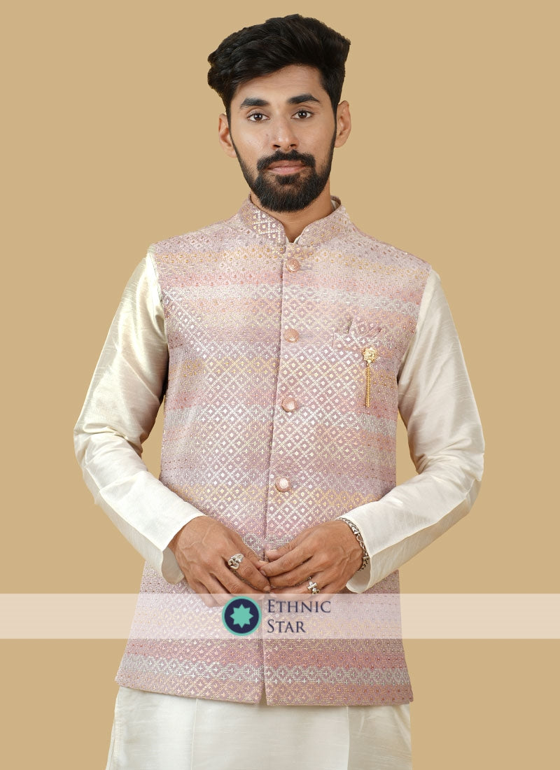 Sequins Work Readymade Nehru Jacket