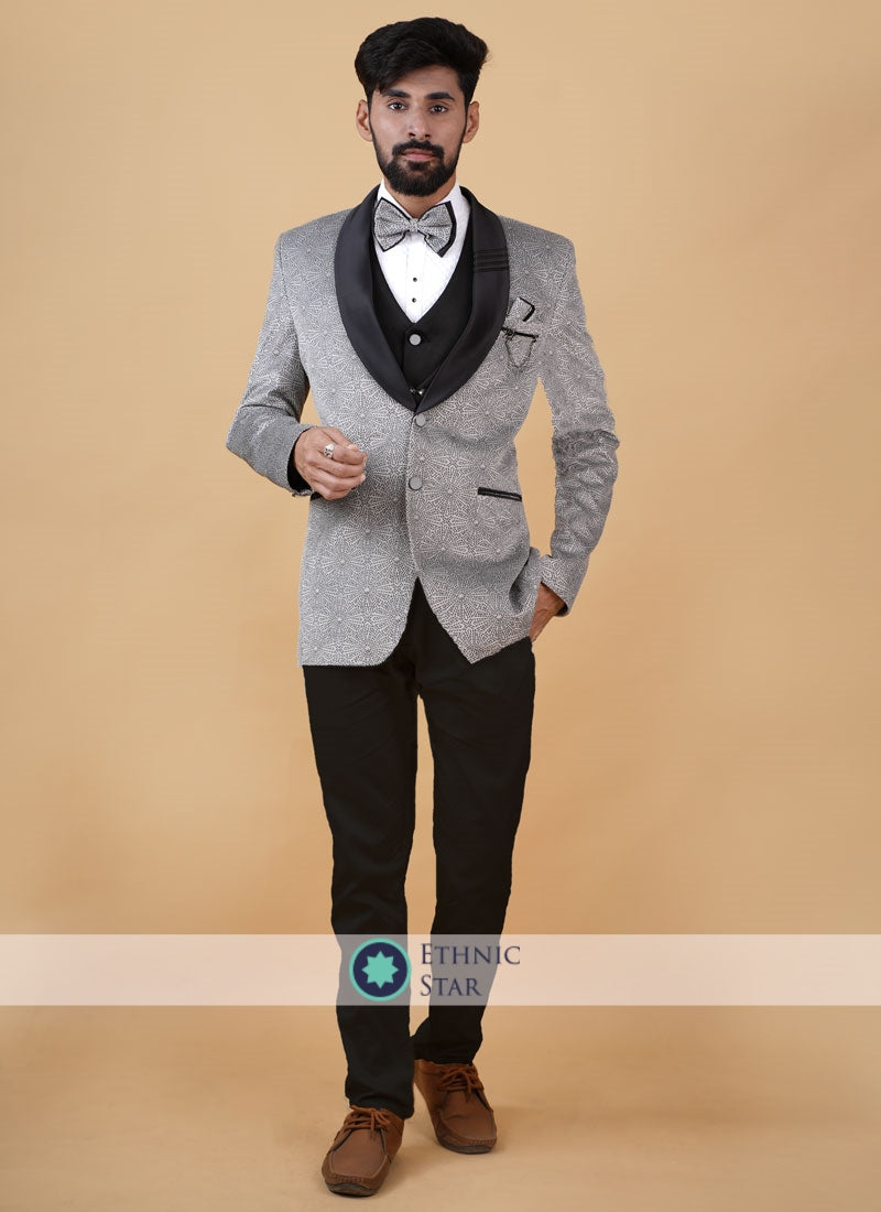 Grey Wedding Imported Fabric Suit