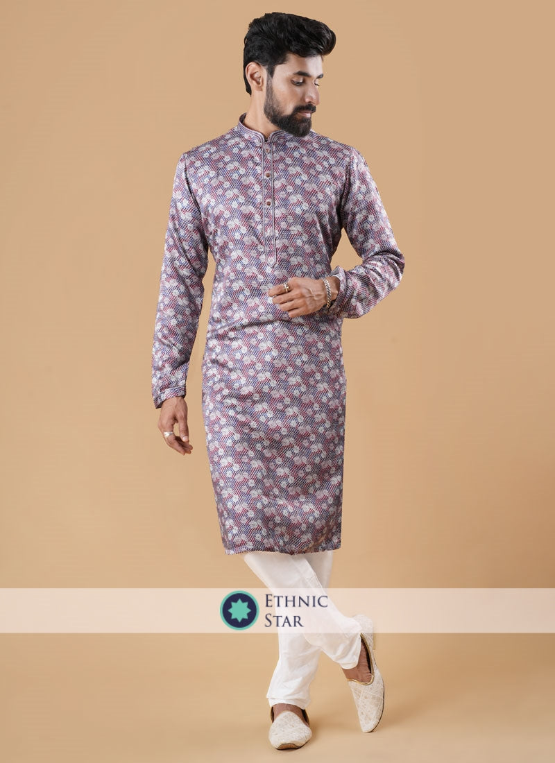 Multi Color Fancy Printed Kurta Pajama