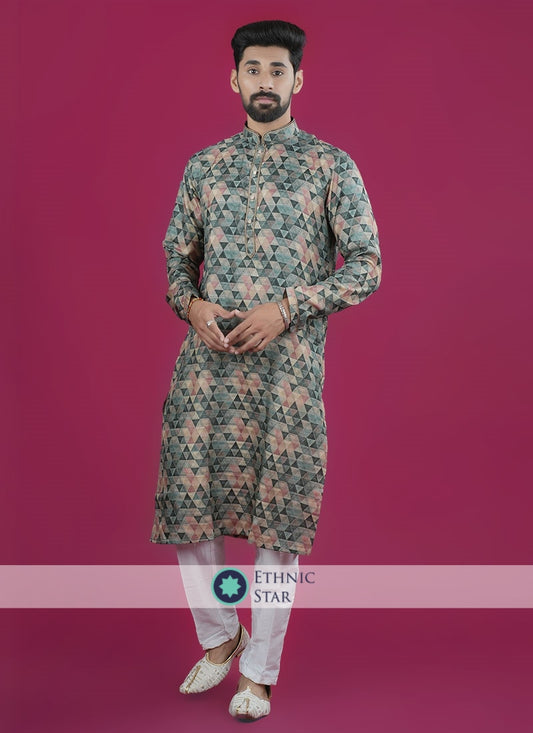 Geometric Print Readymade Kurta Pajama