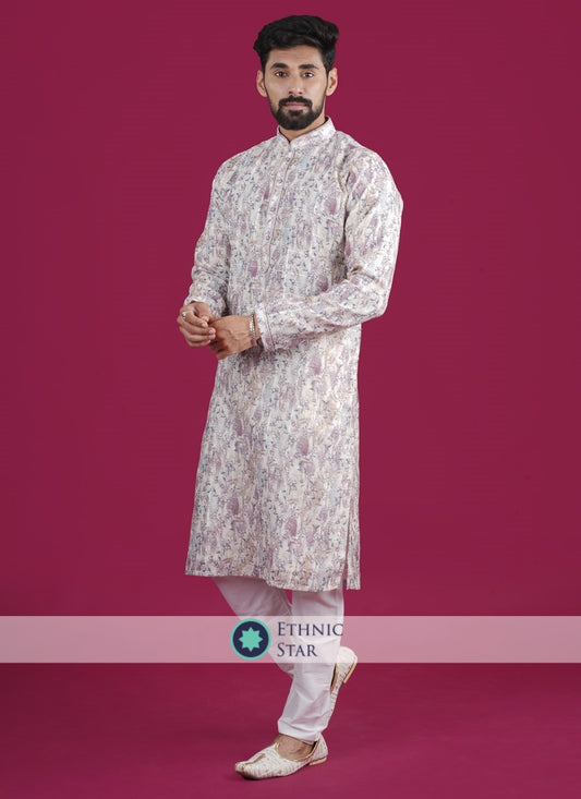 Floral Printed Kurta Pajama For Wedding