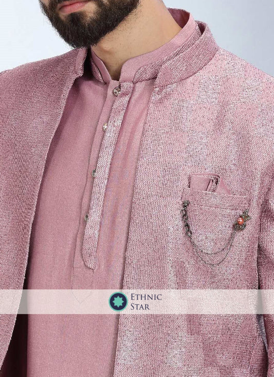 Stylish Lilac Indowestern Set With Jacket