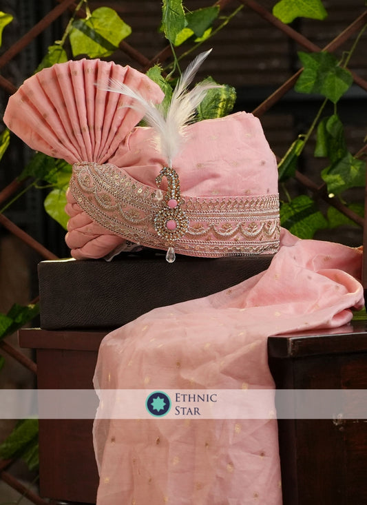 Cotton Silk Barati Wear Pink Safa