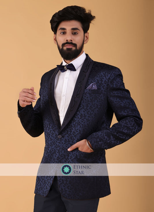 Blue Imported Suit For Reception Wear