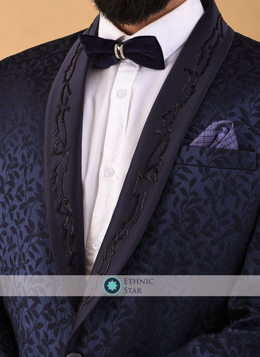 Blue Imported Suit For Reception Wear