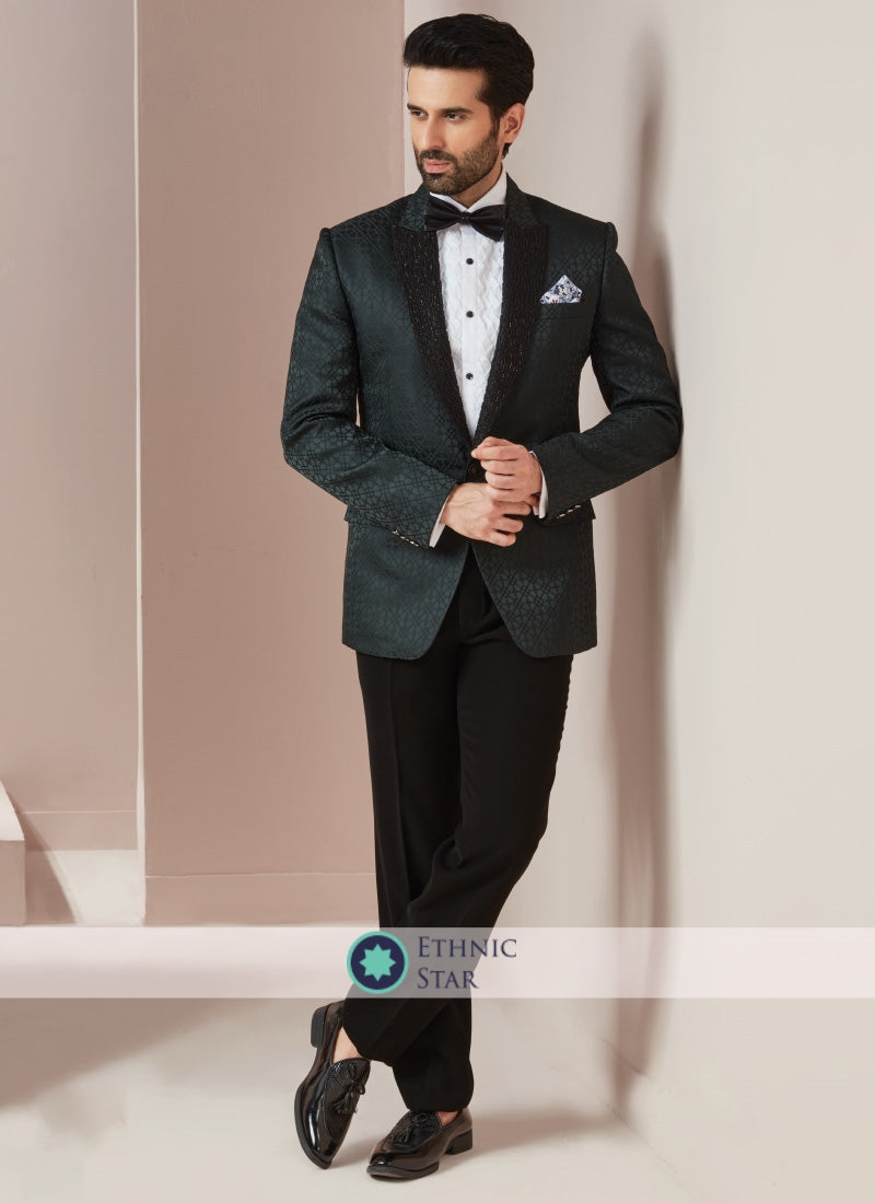 Festive Wear Jacquard Silk Mens Suit