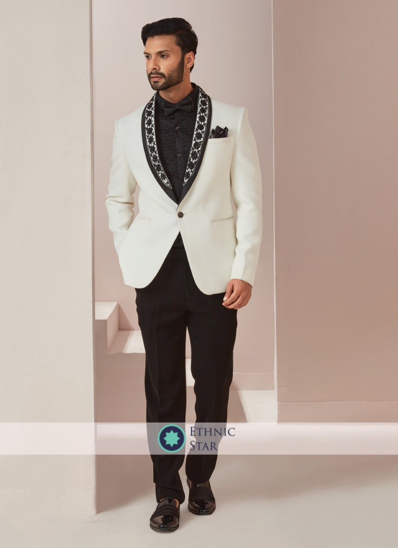 Black And White Designer Suit For Men